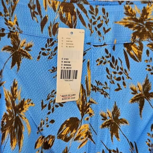 Anthropologie KIVARI Paola Textured Pants Size 6 Blue Wide Leg High Rise NWT - Picture 10 of 10